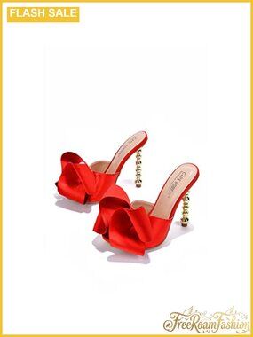 Cape Robbin Salsa High Heel Sandal Stiletto Open Toe Oversized Bow